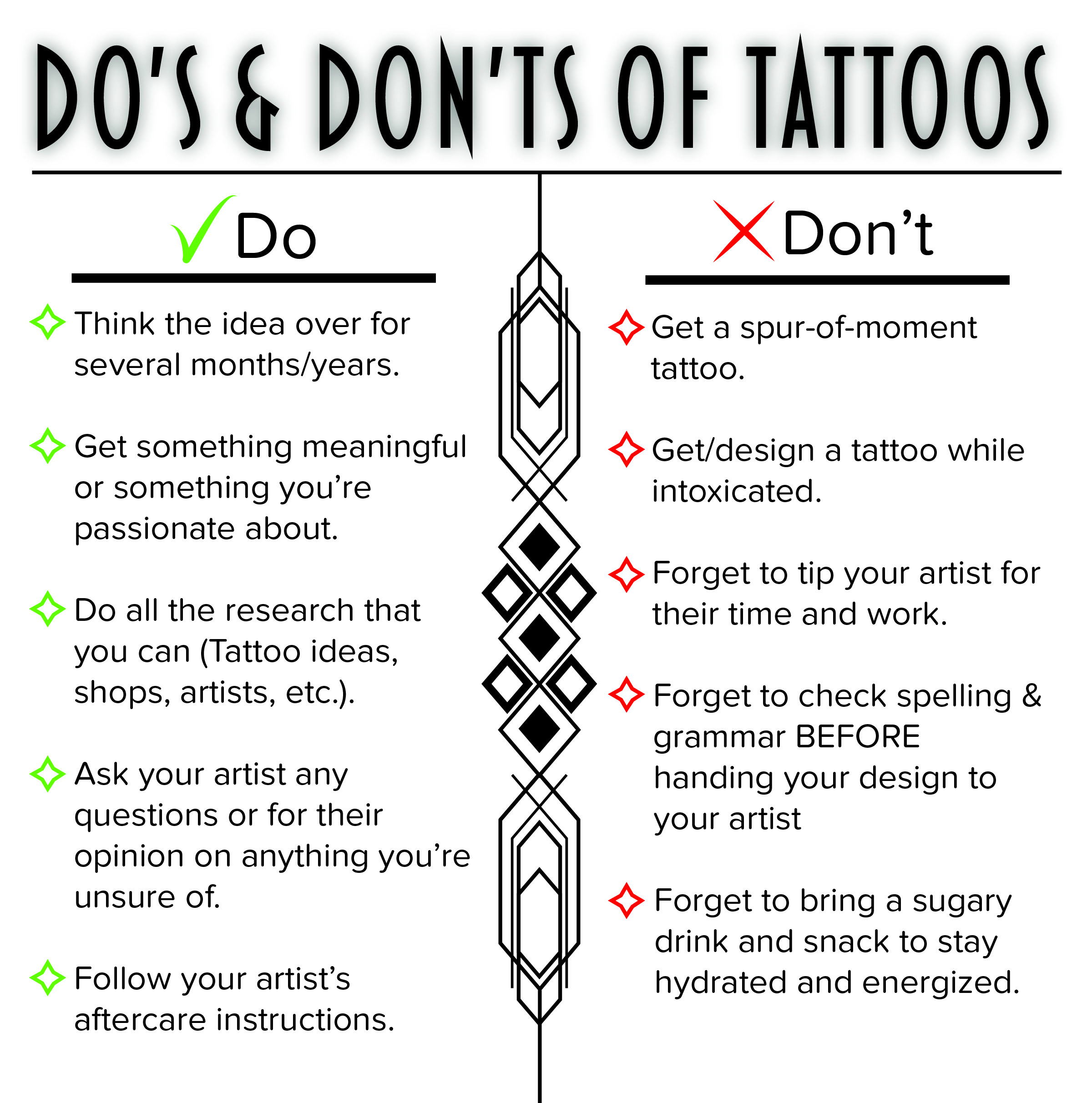 Dos and don\'ts of getting a tattoo